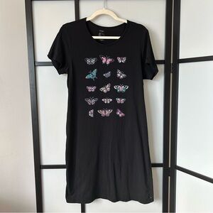 [S] George Little Girls Black & Colourful Butterfly Graphic T-Shirt Nightgown